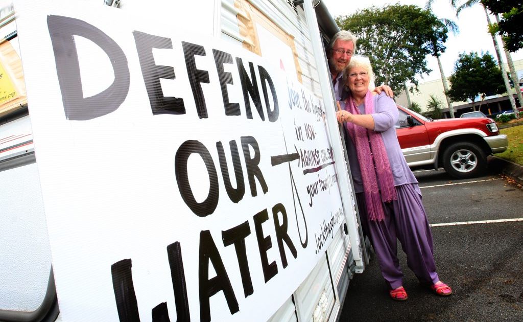 Michael McNamara, pictured with wife Julie, wants Lismore MP Thomas George to resign over comments he has made in support of coal seam gas. Michael McNamara, pictured with wife Julie, wants Lismore MP Thomas George to resign over comments he has made in support of coal seam gas.